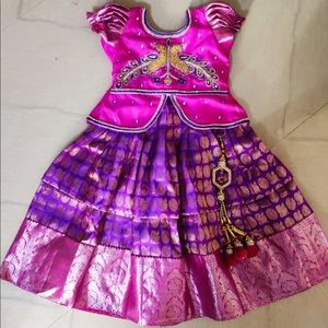 Indian pattu pavadai for 12-24 months girl